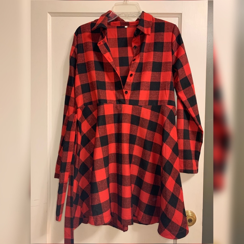 Red flannel dress